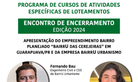 Dia 12/9, Encontro de Encerramento do Programa de Loteamentos